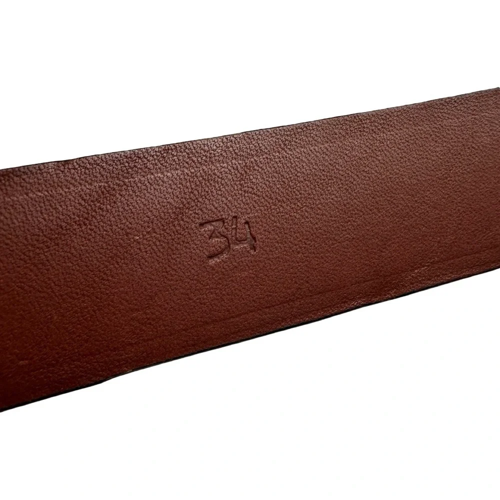 Bespoke Brown Genuine Crocodile Mens 1.25 Inch Belt Size 34 Made in USA